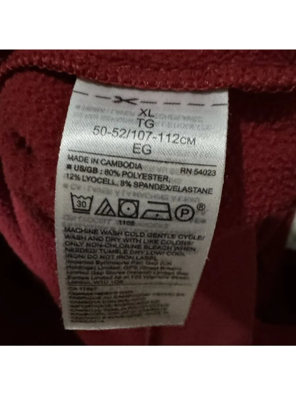 Banana Republic Polartec Sweatshirt Men's XL Red Performance Activewear